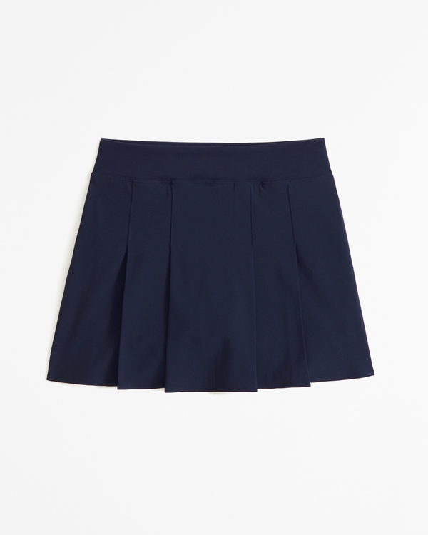 pleated uniform mini skort, Navy