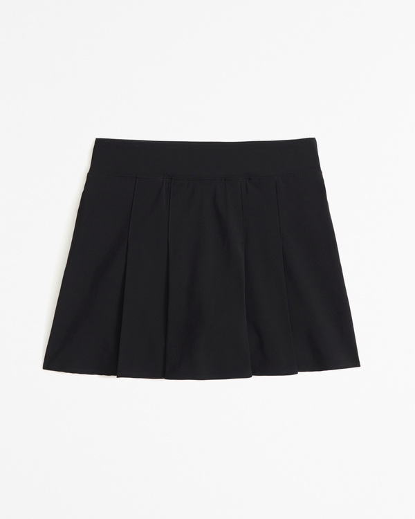 pleated uniform mini skort, Black