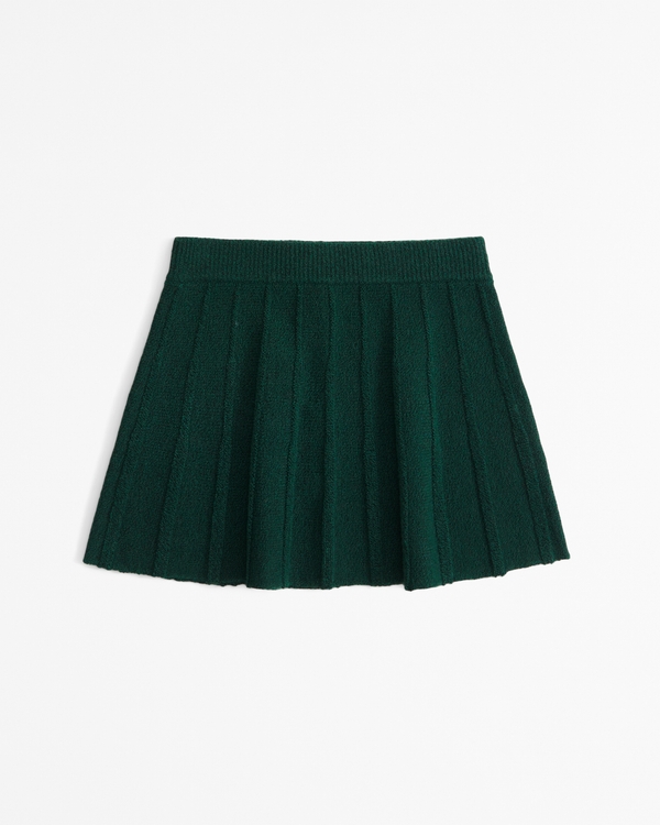 sweater pleated skort, Dark Green