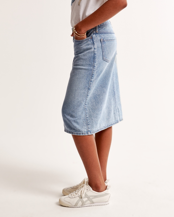 denim midi skirt