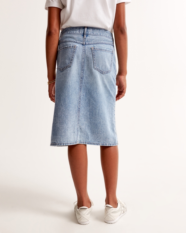 denim midi skirt