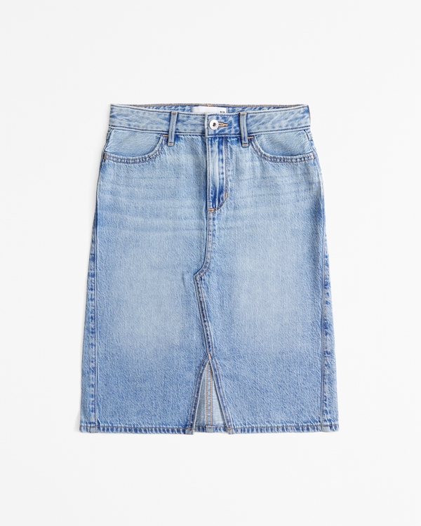 denim midi skirt