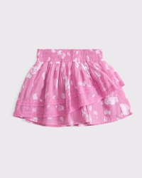 lace-trim tiered mini skort