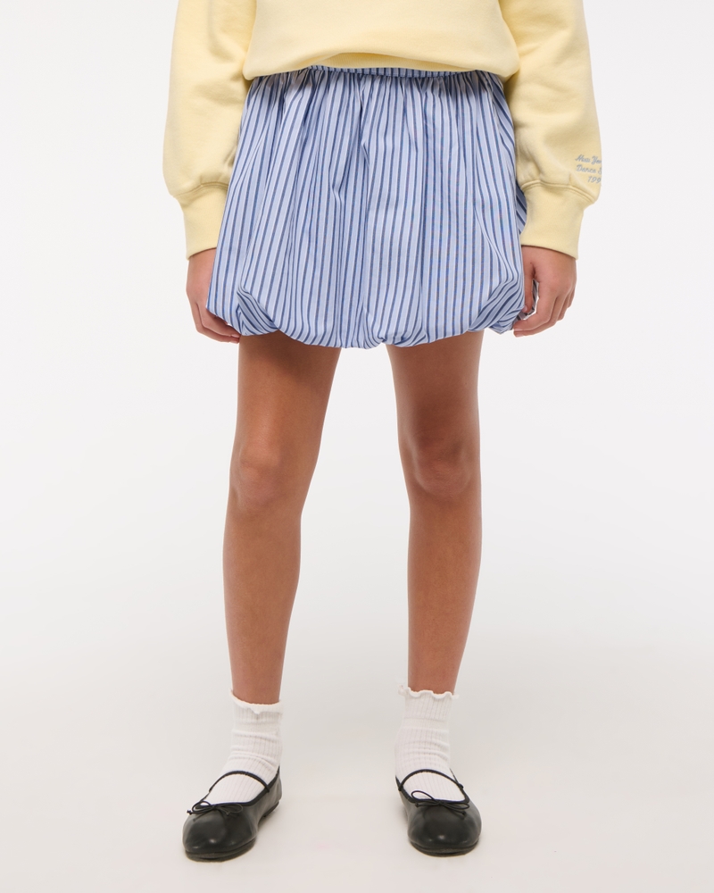 poplin bubble hem skort
