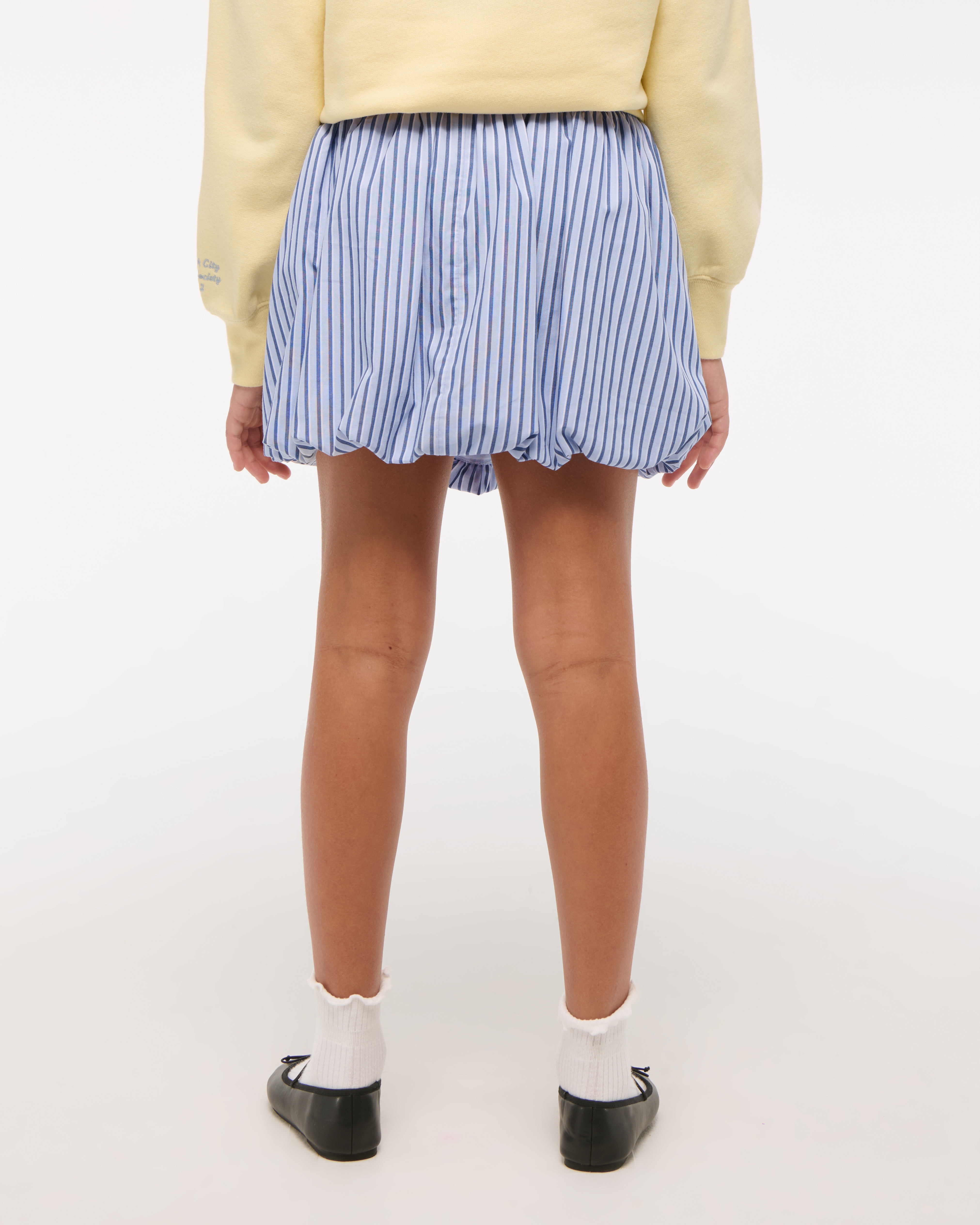 Abercrombie & Fitch Poplin Bubble Hem Skort In Blue