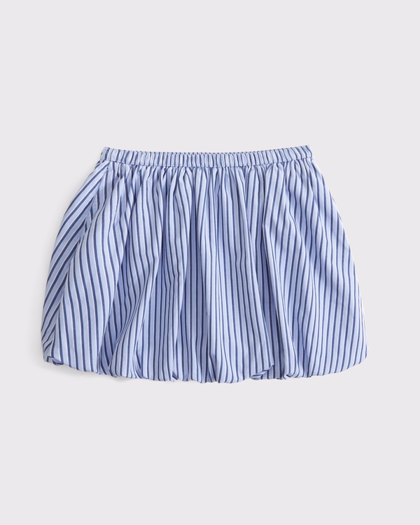 poplin bubble hem skort, Blue Stripe view 2
