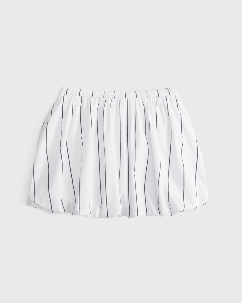 poplin bubble hem skort