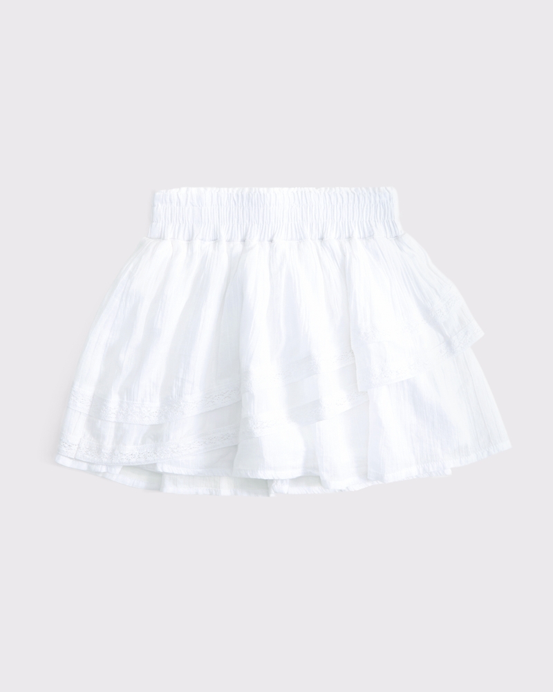 girls lace-trim tiered mini skort | girls clearance