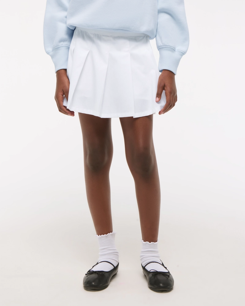 poplin pleated mini skort