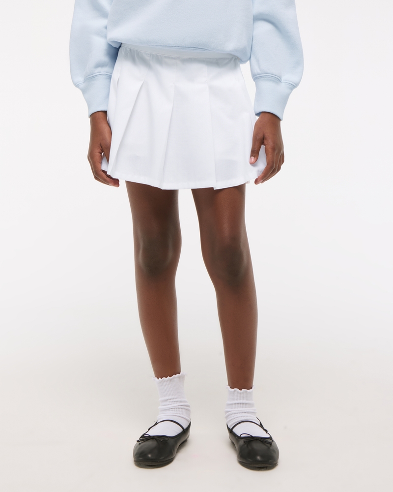 poplin pleated mini skort