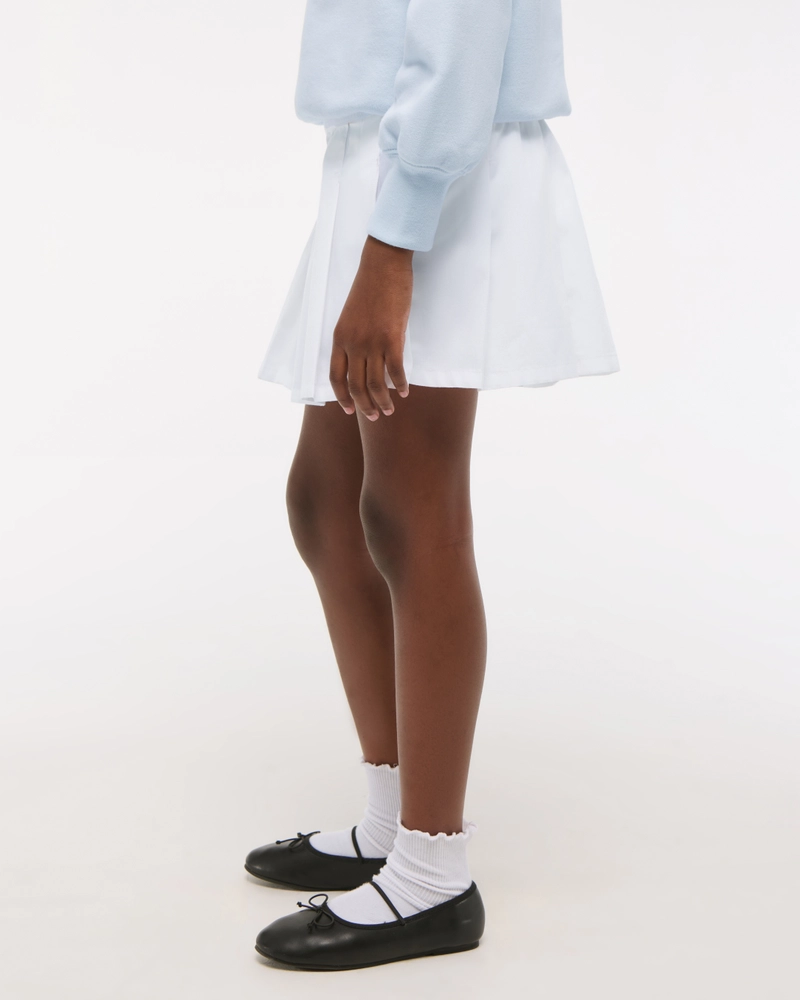 poplin pleated mini skort