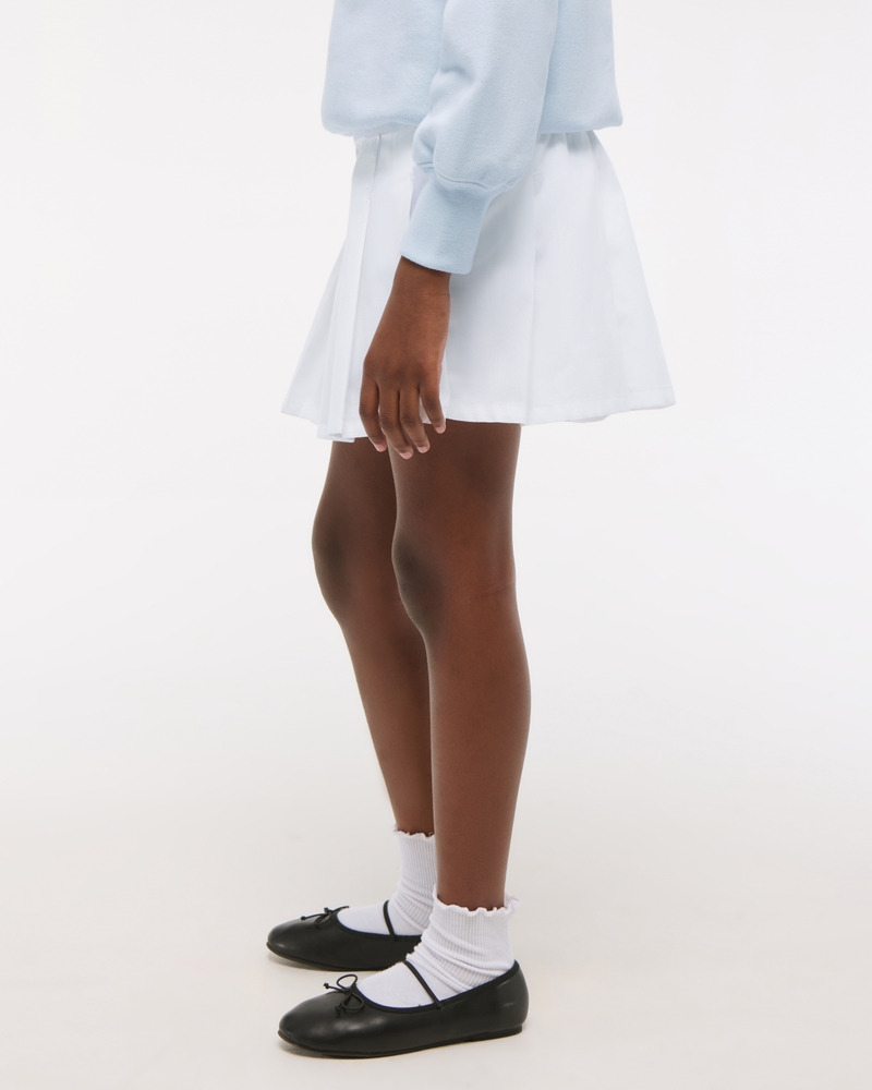 poplin pleated mini skort