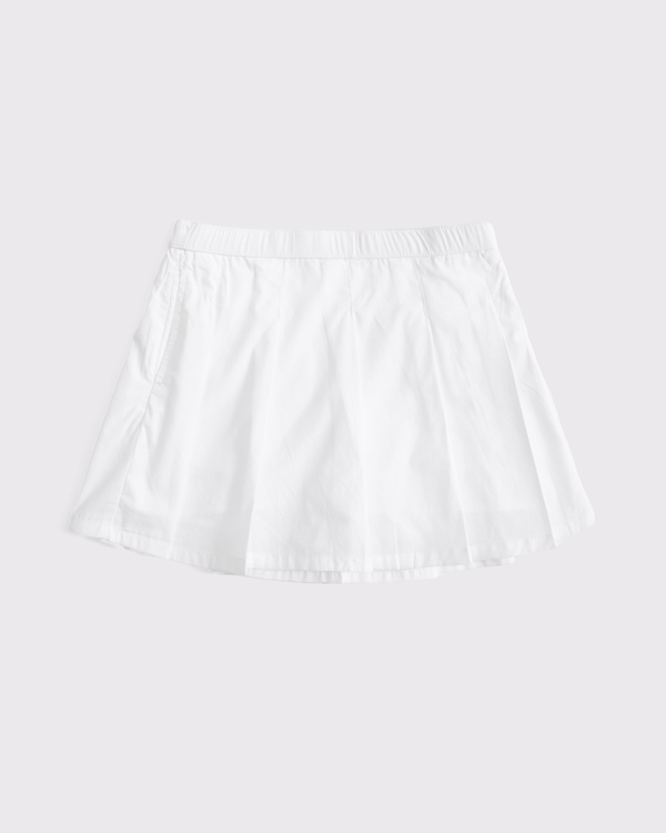 poplin pleated mini skort, White view 2