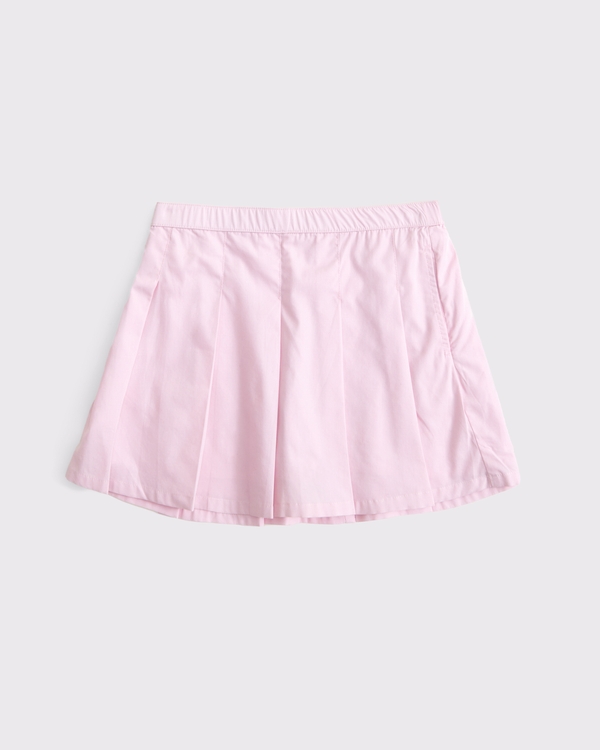 poplin pleated mini skort, Pink view 1