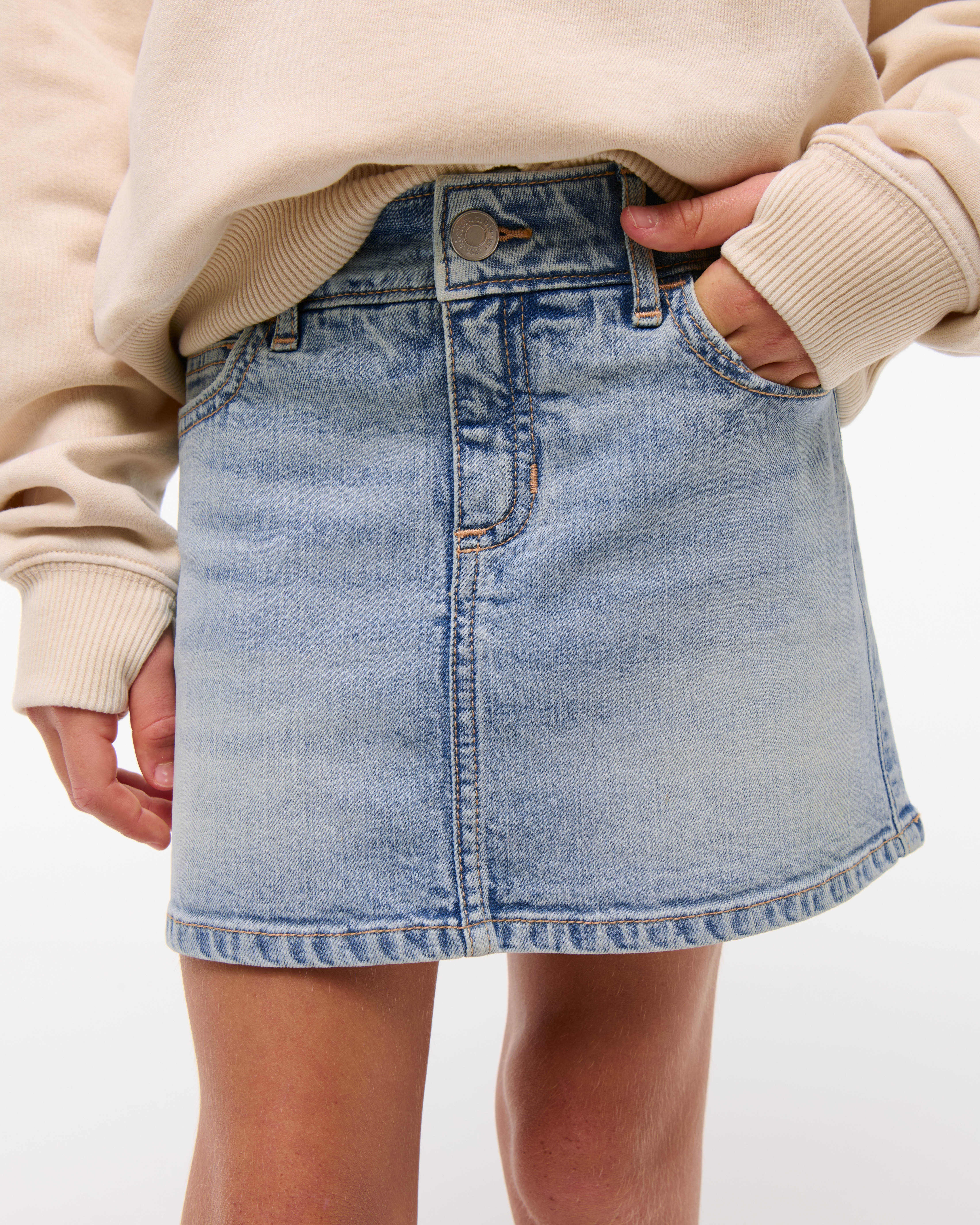 スカート soor ploom Olive Skort, Denim 3yr Soor Ploom Olive Skort - Light Wash Denim – Casp Baby Mommy