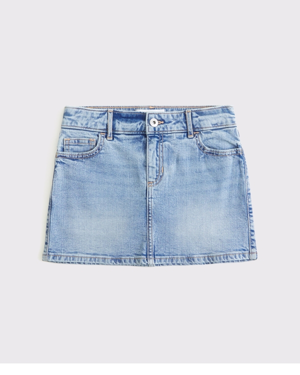 graphic denim skort, Light Wash view 2