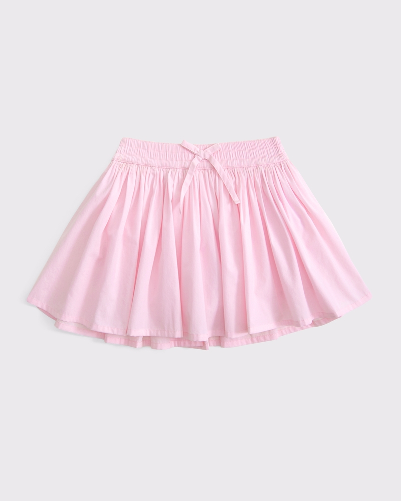 poplin circle-cut mini skort