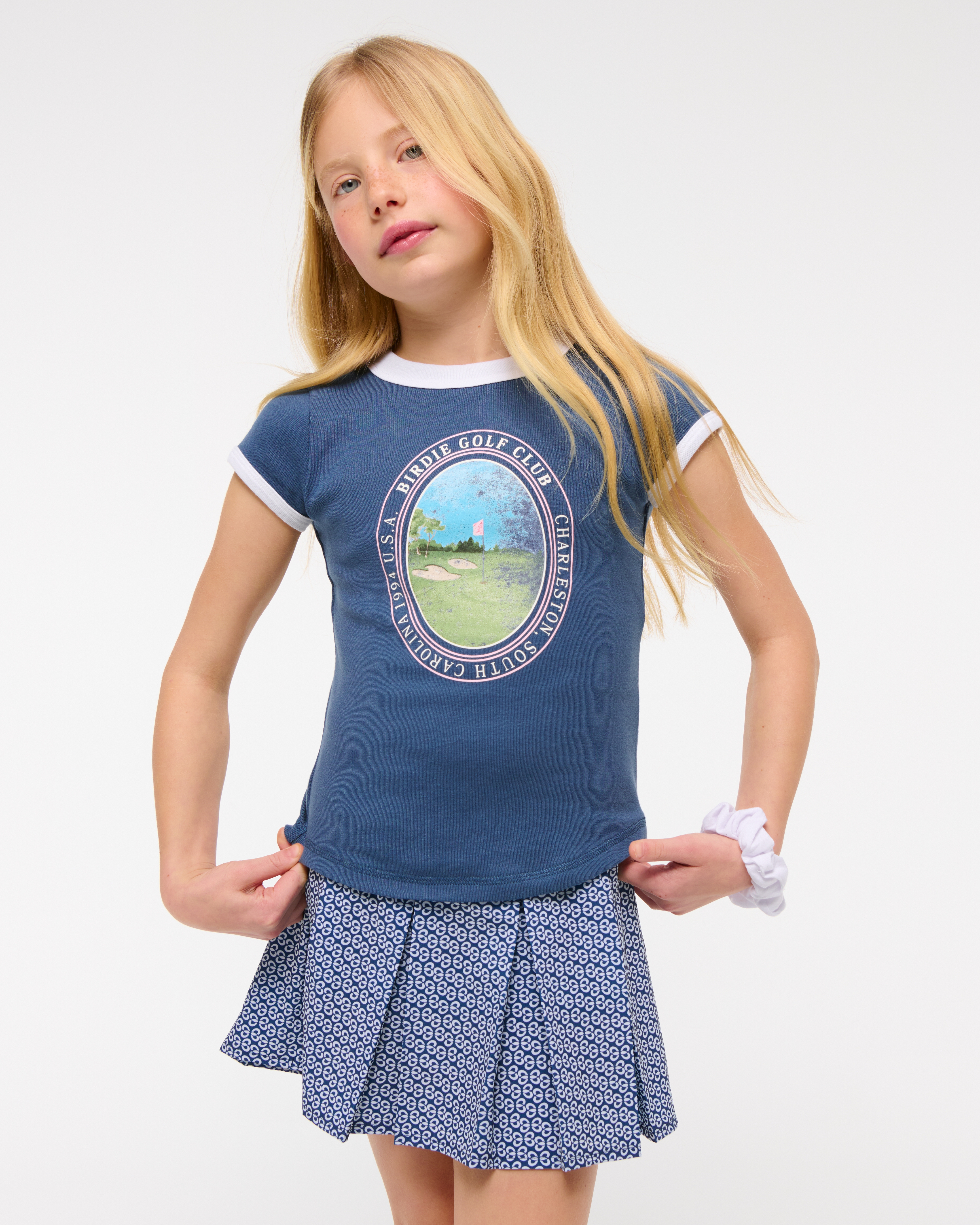 Abercrombie & Fitch Kids' Ypb Pleated Mini Skort In Blue