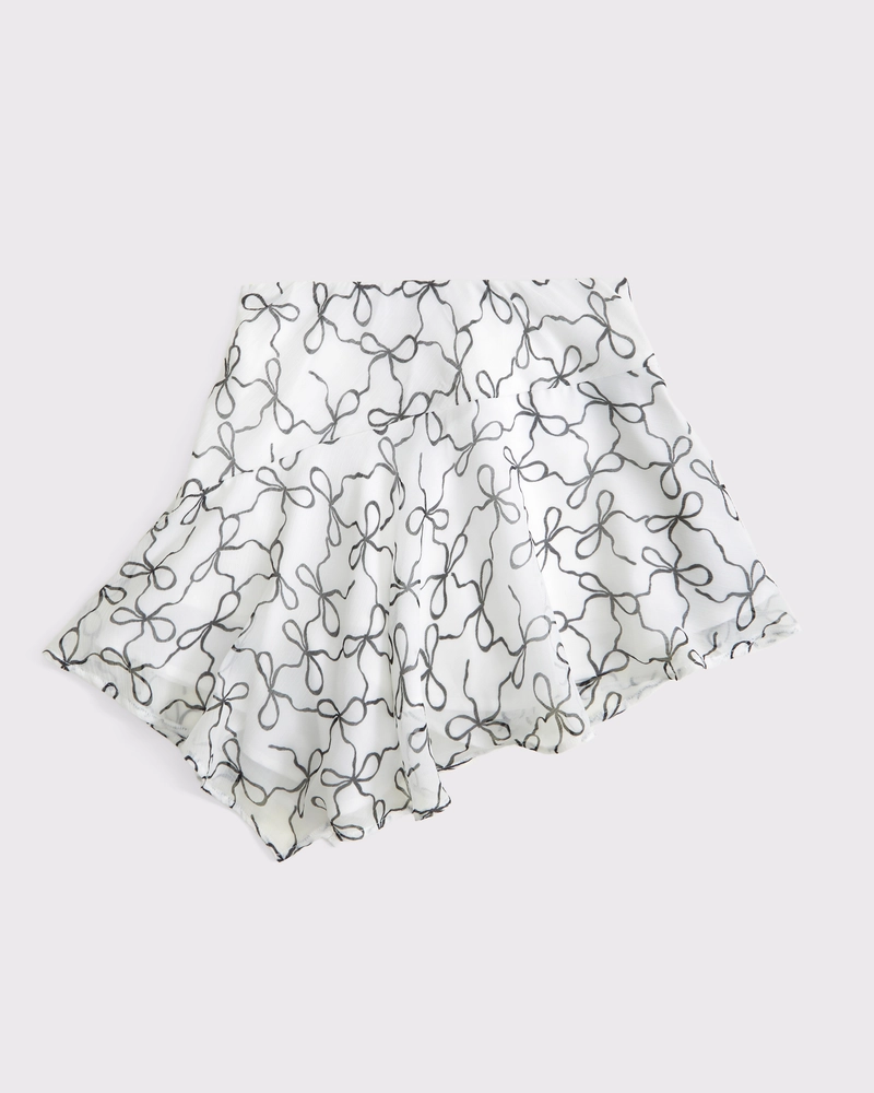 denim pleated mini skort