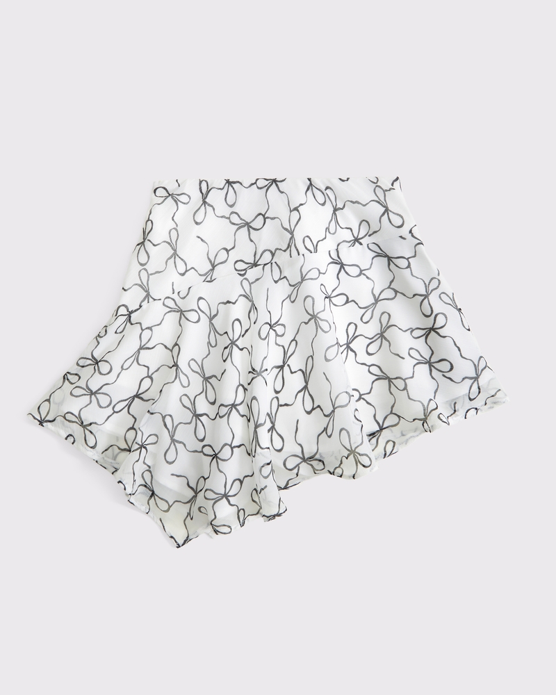 asymmetrical hem mini skort