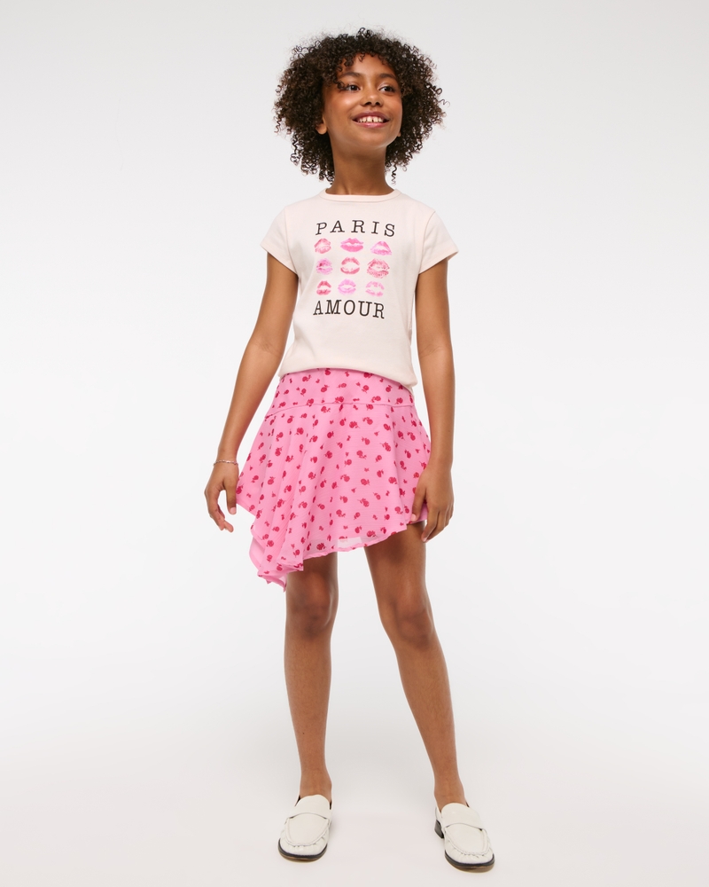 asymmetrical hem mini skort