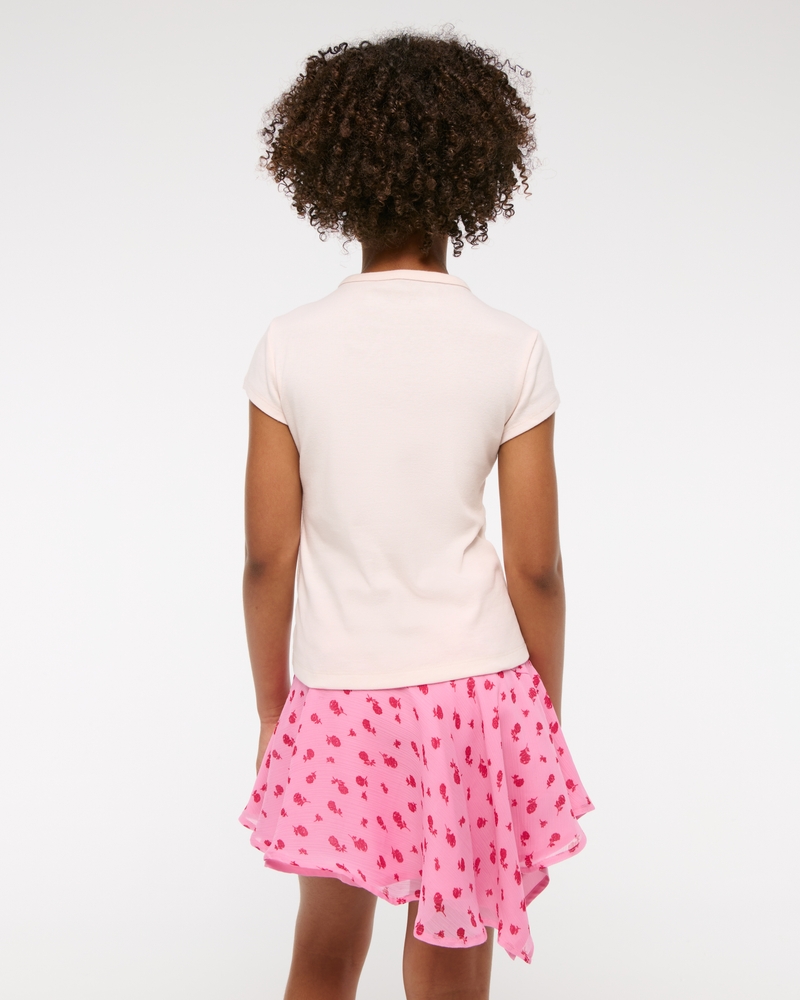 asymmetrical hem mini skort