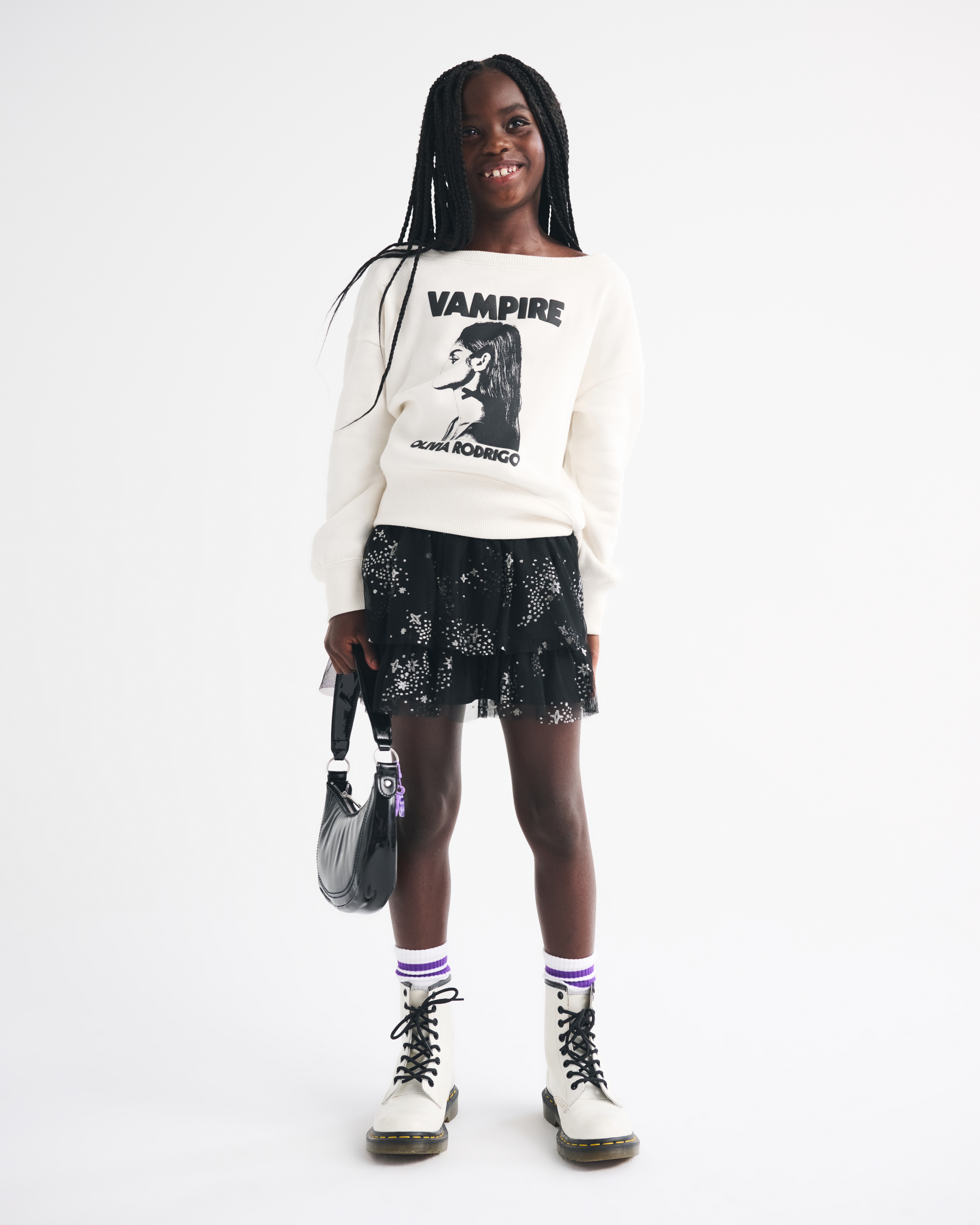 Abercrombie & Fitch Kids' Sparkle Tiered Ruffle Skort In Black