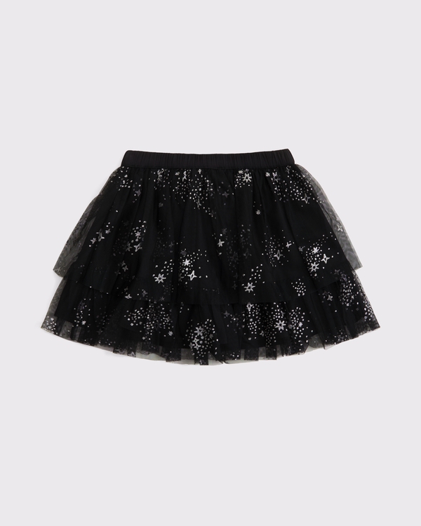 sparkle tiered ruffle skort, Black view 2