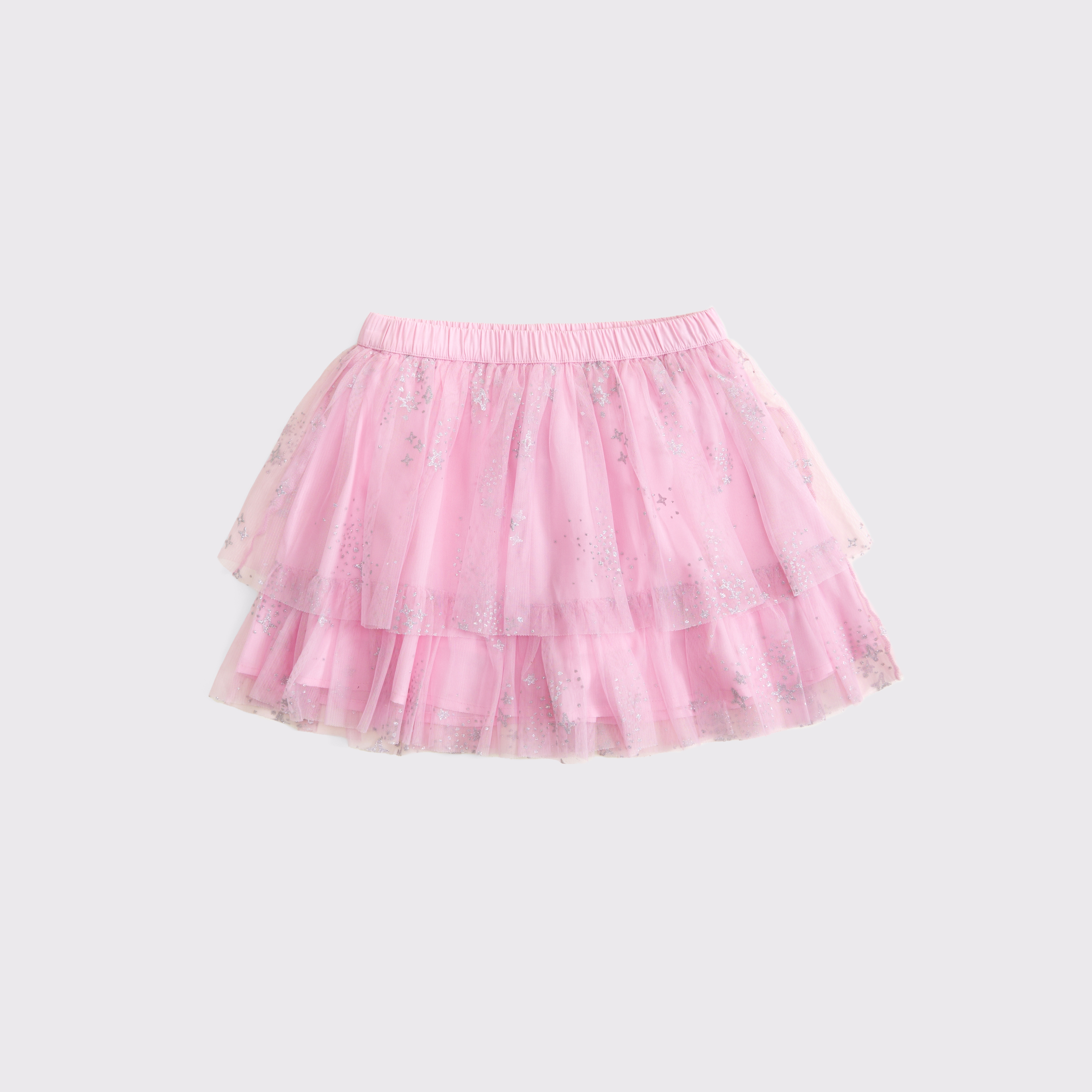 Abercrombie & Fitch Kids' Sparkle Tiered Ruffle Skort In Pink