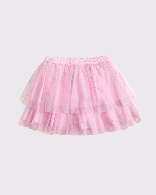 sparkle tiered ruffle skort, Pink view 1