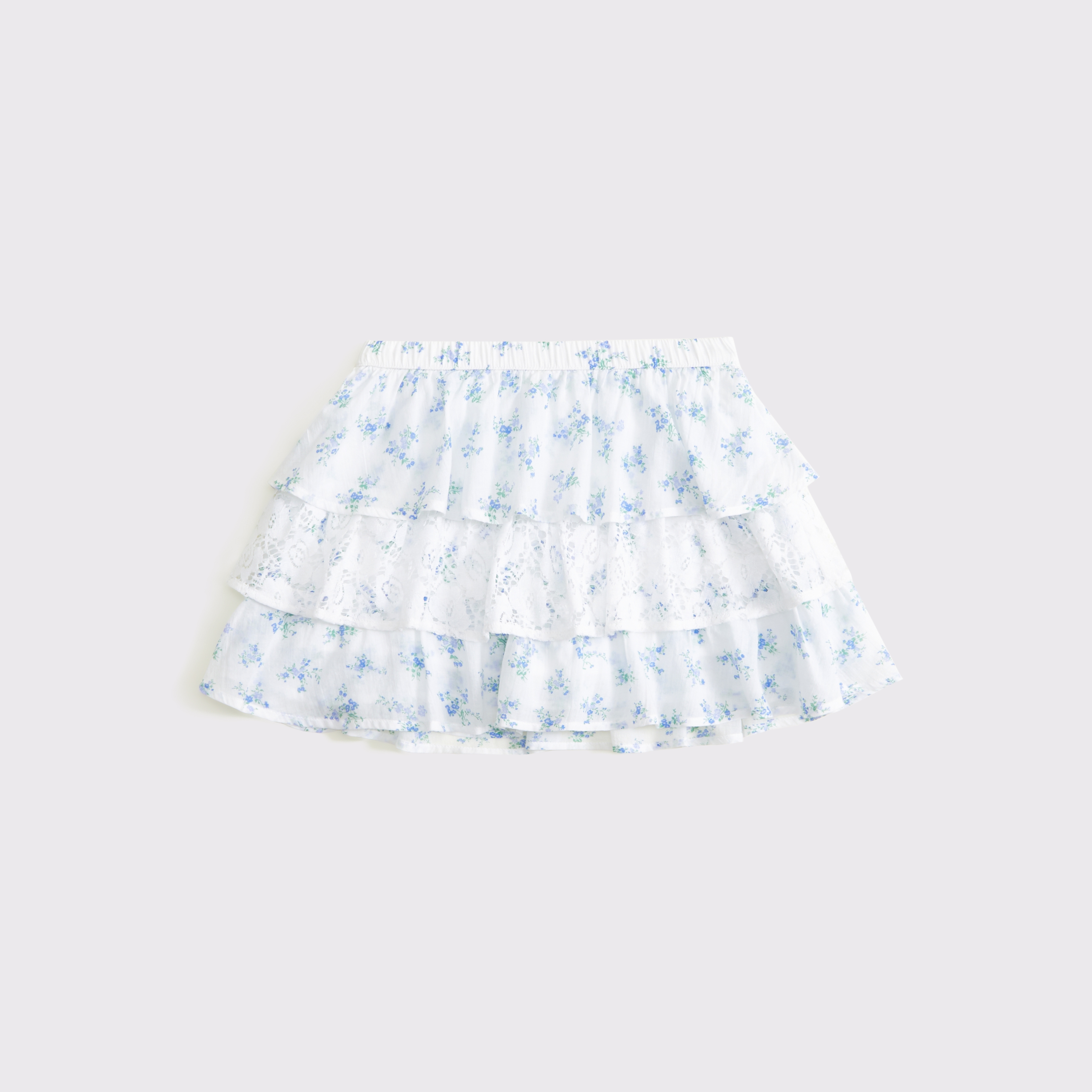 Abercrombie & Fitch Kids' Lace Ruffle Micro Mini Skort In Blue