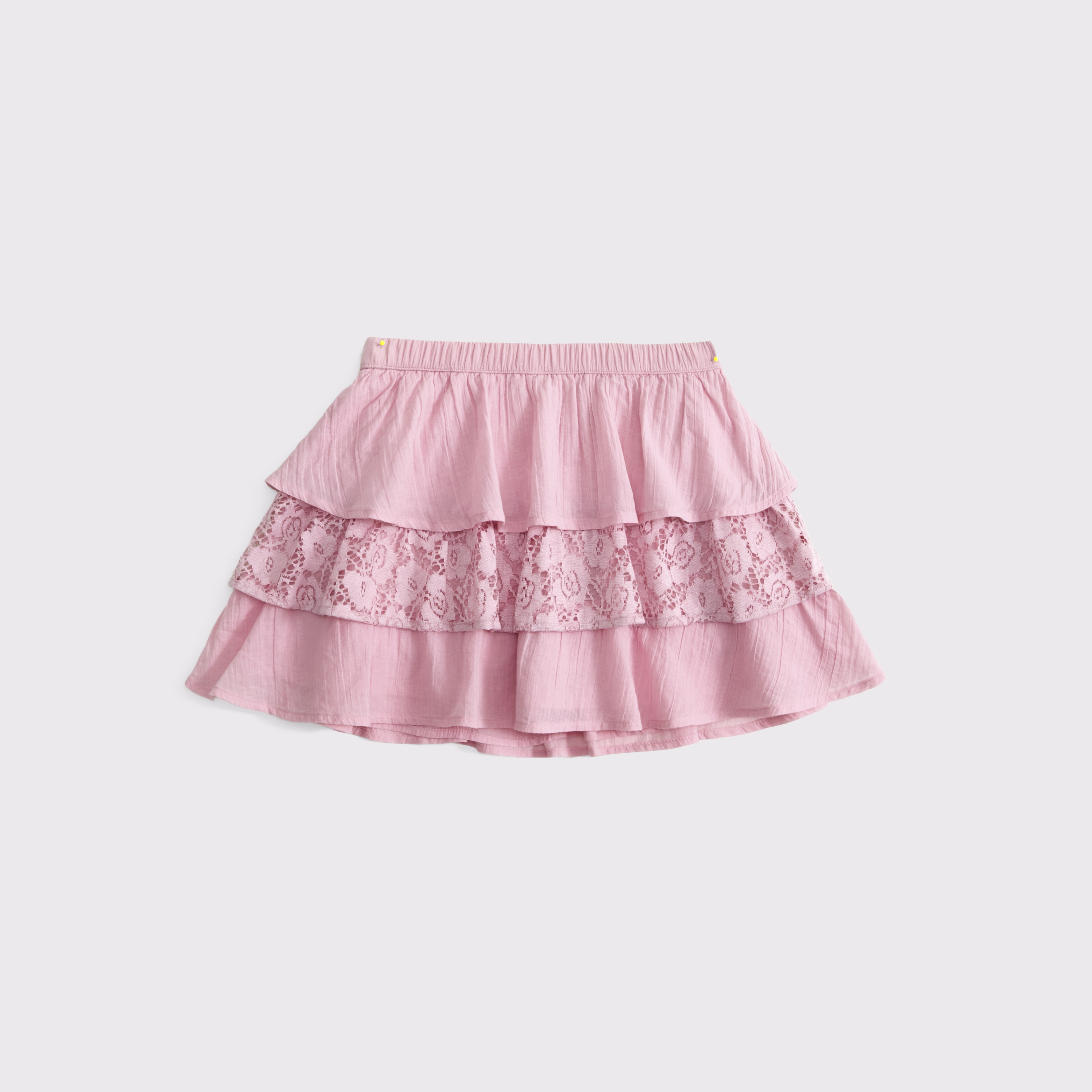 Abercrombie & Fitch Kids' Lace Ruffle Micro Mini Skort In Pink