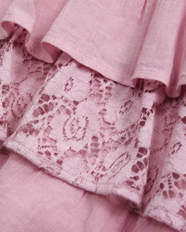 lace ruffle micro mini skort, Peony view 2
