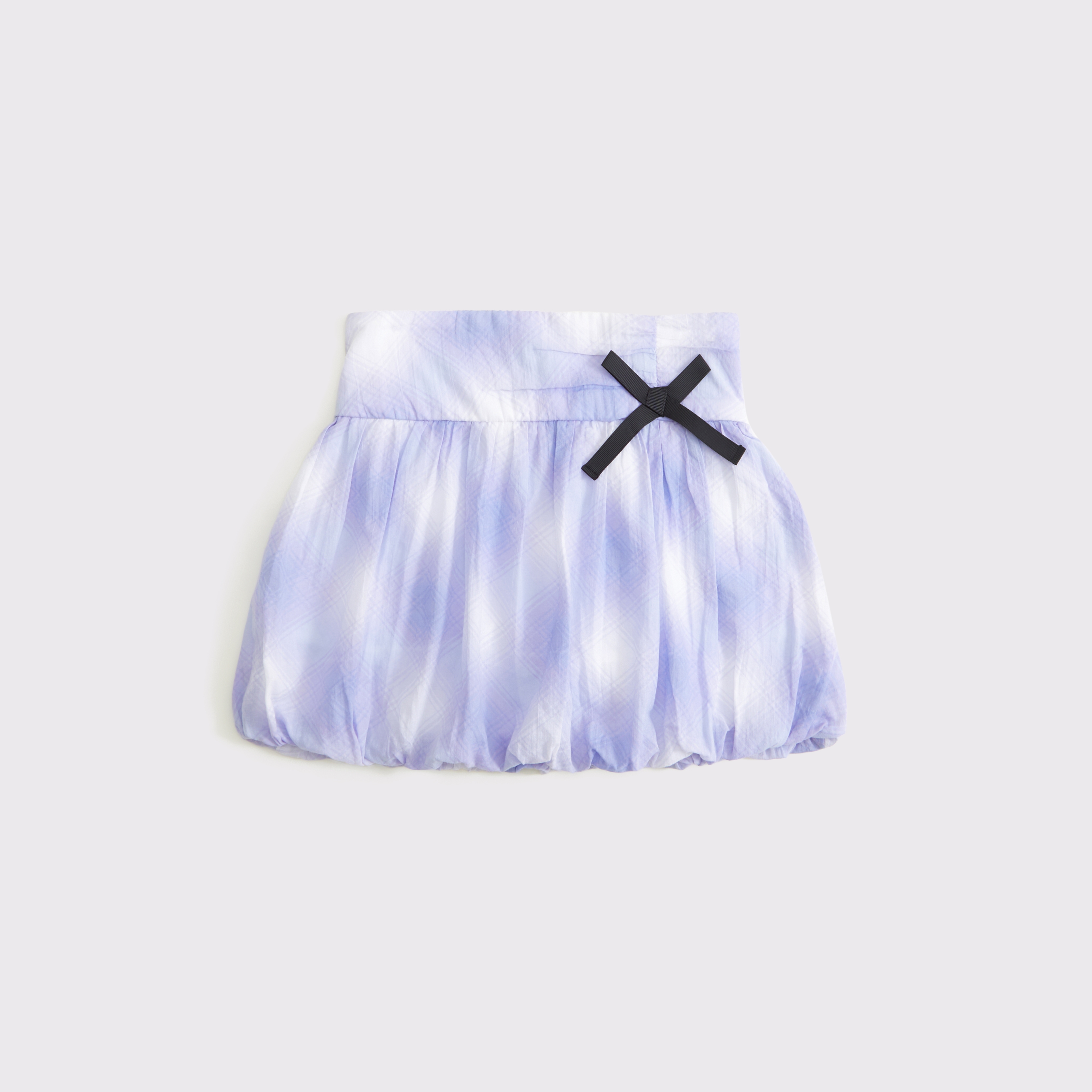 Abercrombie & Fitch Plaid Bubble Hem Mini Skort In White