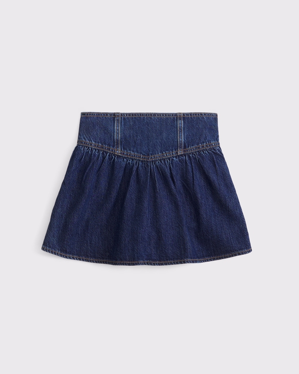 drop-waist skort, Denim view 1