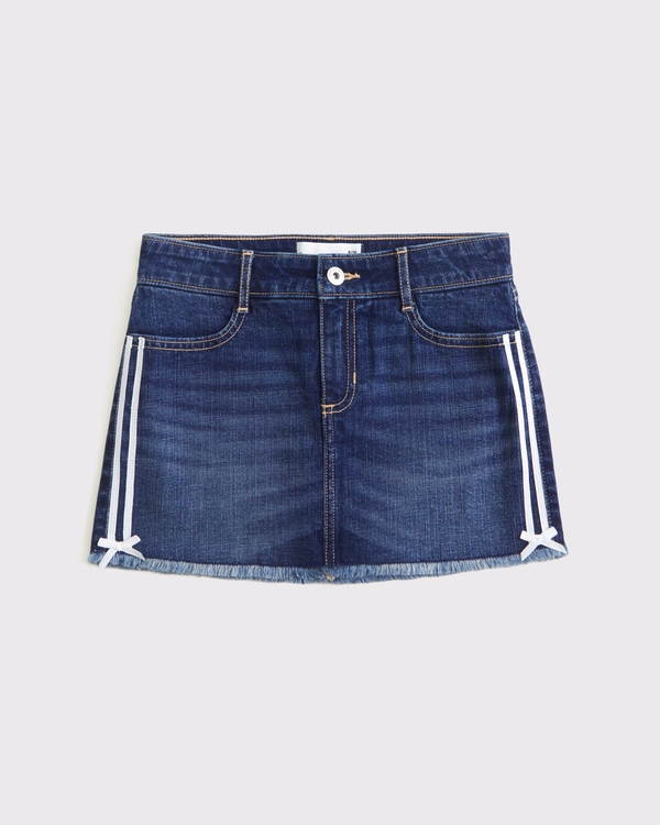 graphic denim skort, Dark Wash view 1