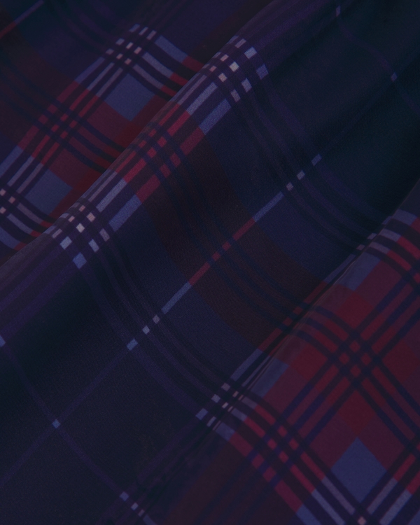 circle mini skirt, Navy Plaid view 2