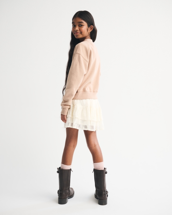 tiered ruffle lace mini skort