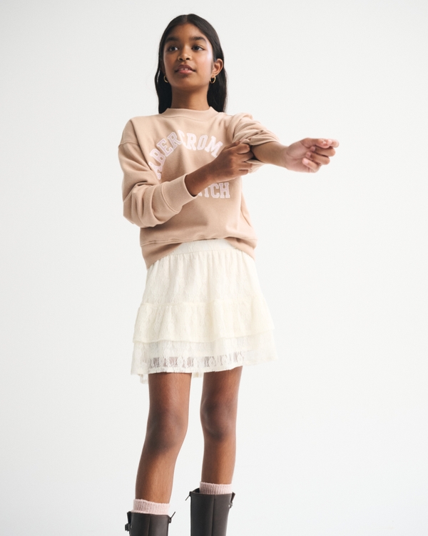 tiered ruffle lace mini skort