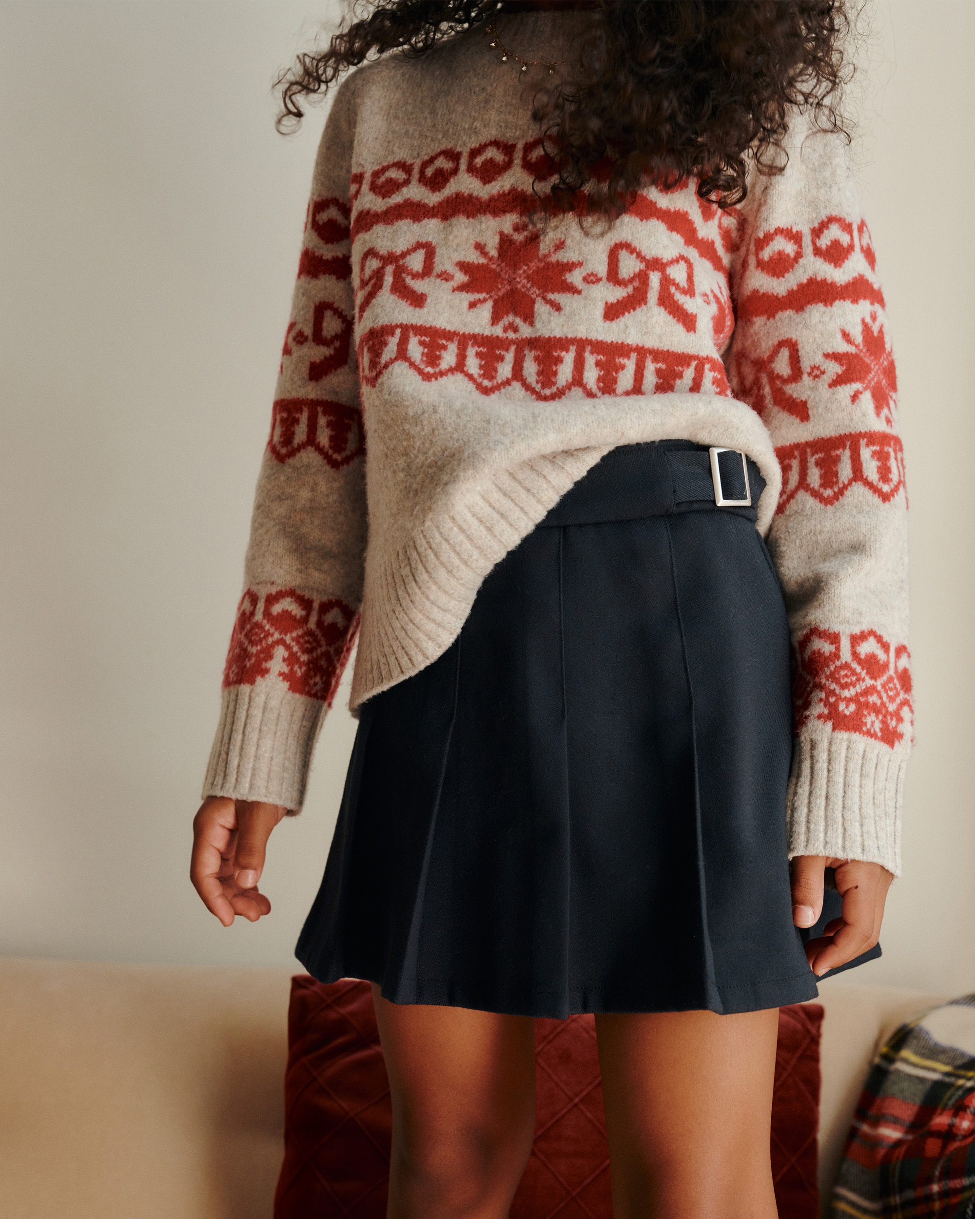 Abercrombie & Fitch Kids' Pleated Wrap Mini Skort In Black