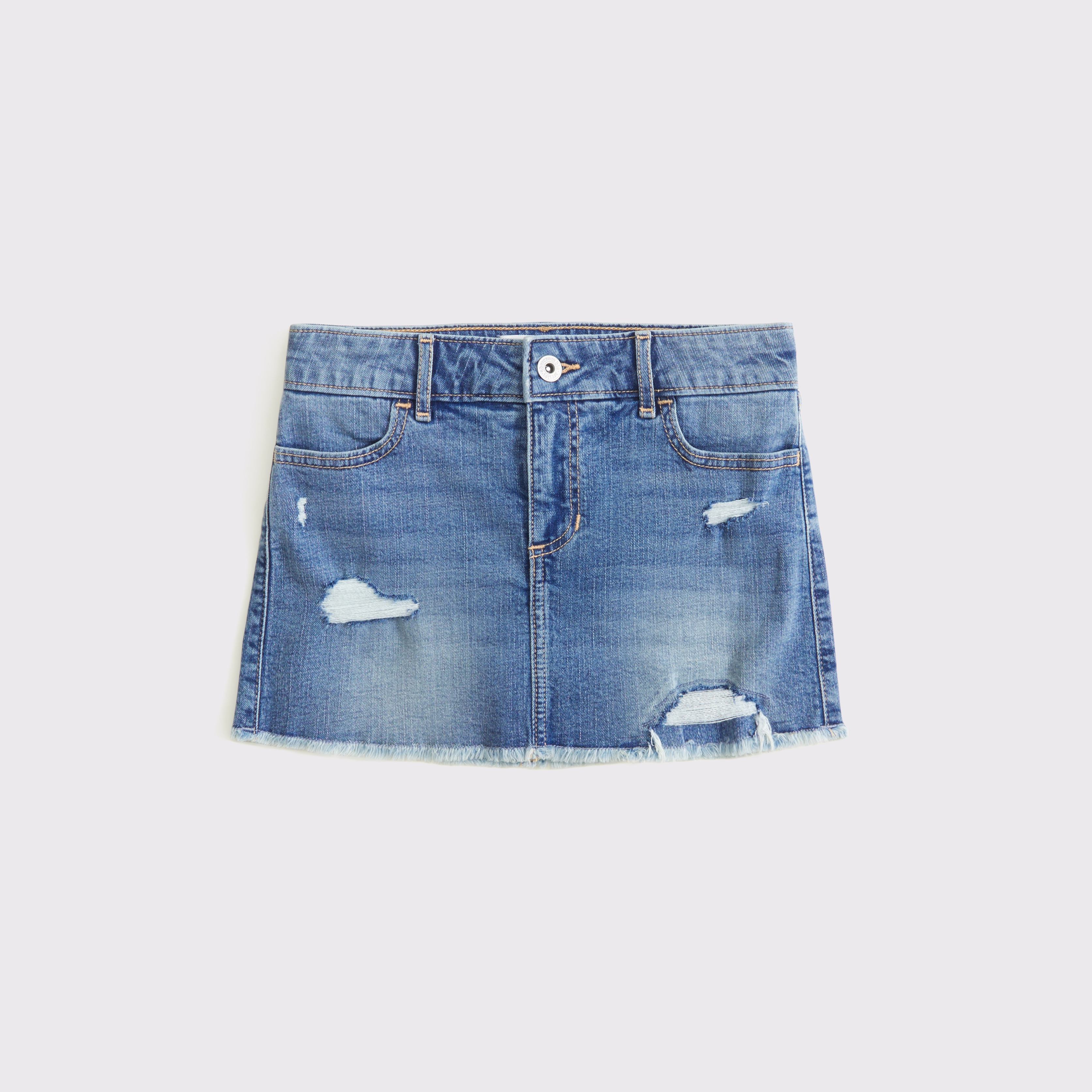 Abercrombie & Fitch Kids' Low Rise Denim Micro-mini Skort