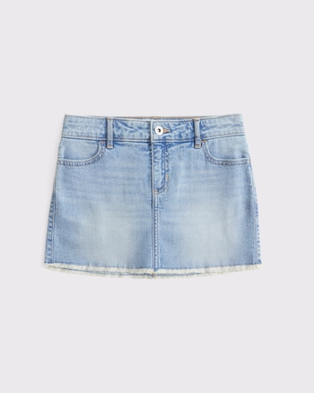low rise denim micro-mini skort