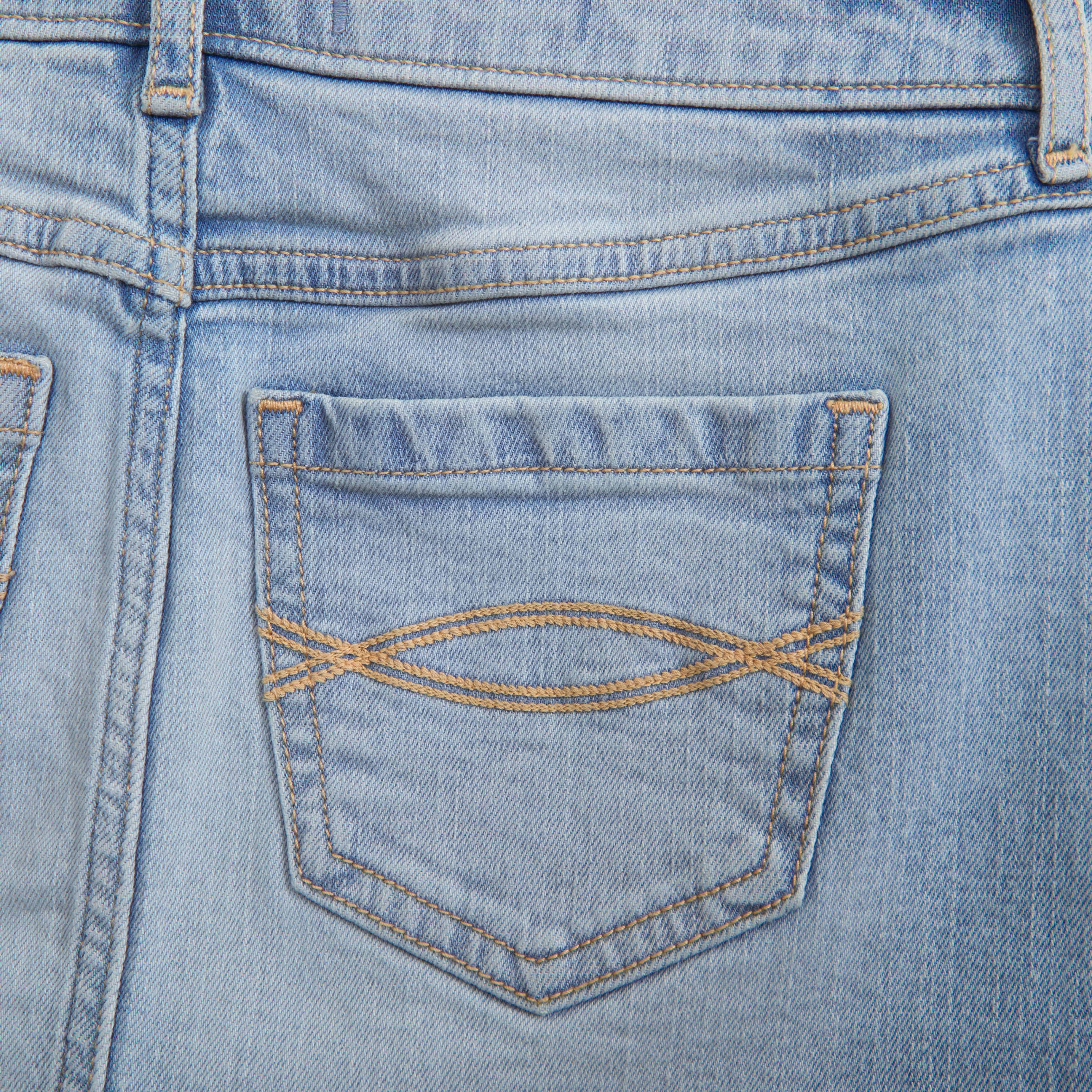 Abercrombie & Fitch Low Rise Denim Micro-mini Skort In White