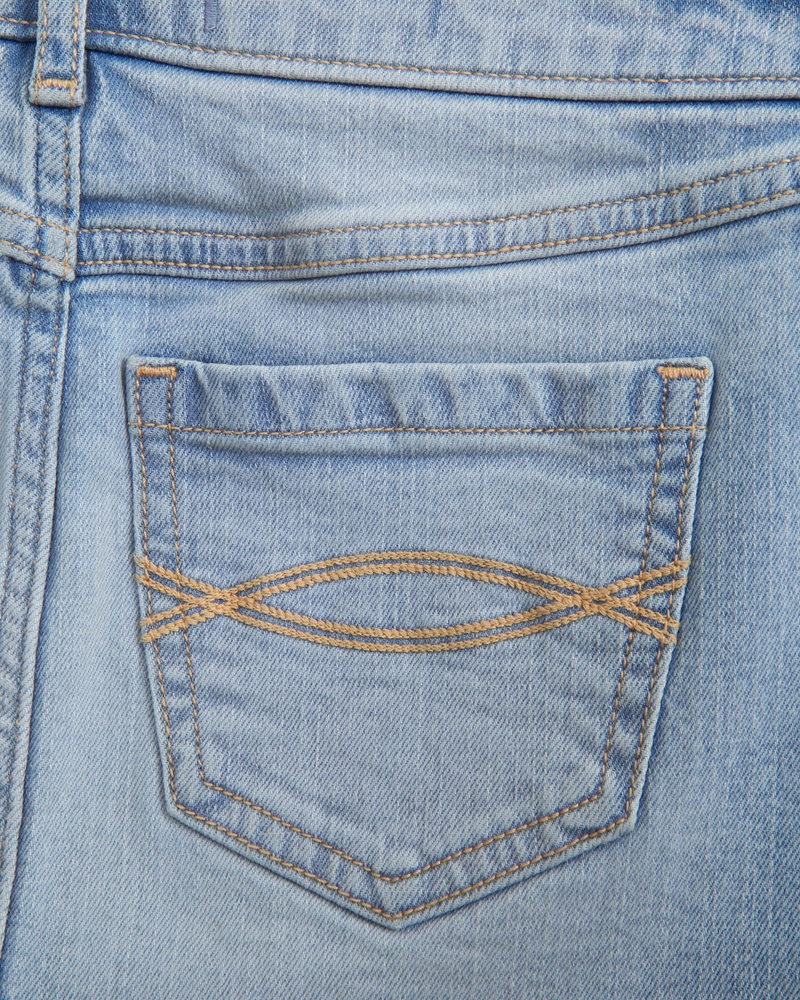 low rise denim mini skort