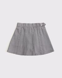 pleated wrap mini skort