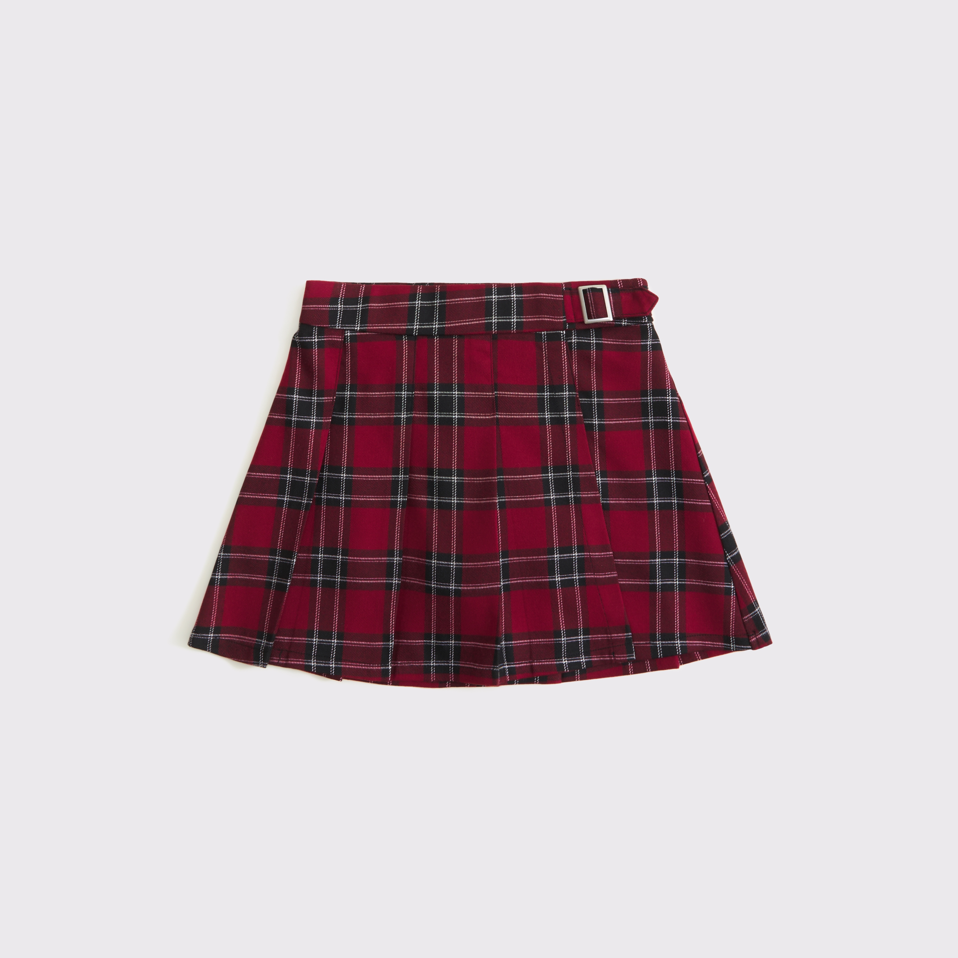 Abercrombie & Fitch Kids' Pleated Wrap Mini Skort In Red