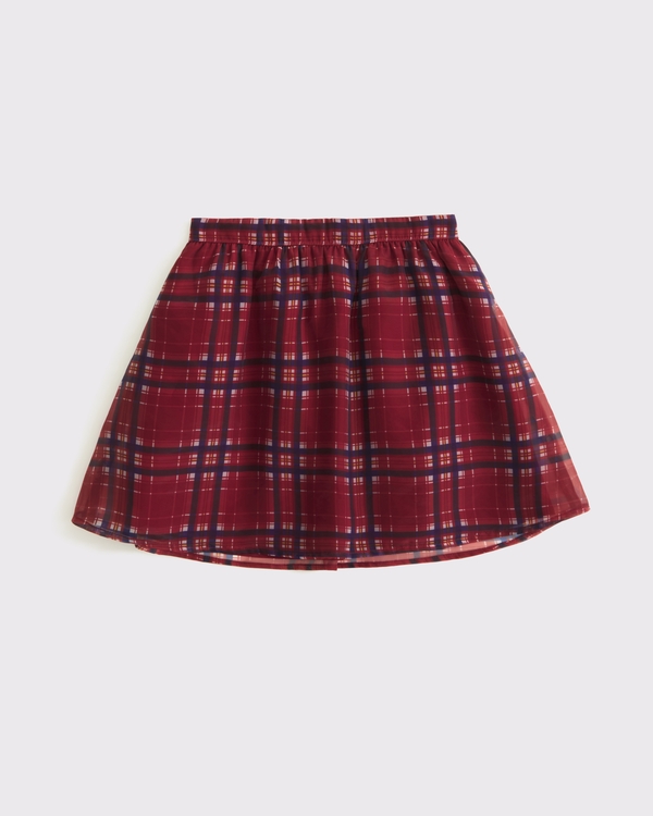 circle mini skirt, Red Plaid view 1