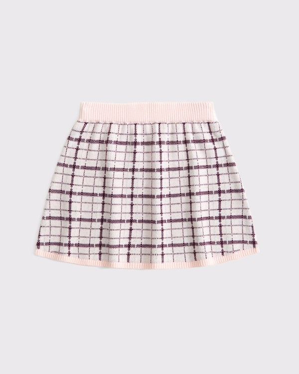 sweater skort, Light Pink Plaid view 1