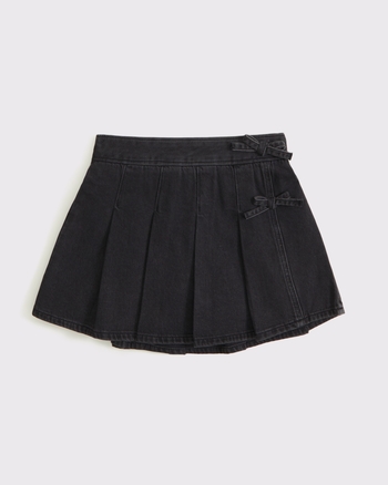 pleated wrap denim mini skort from Abercrombie & Fitch - $23.97