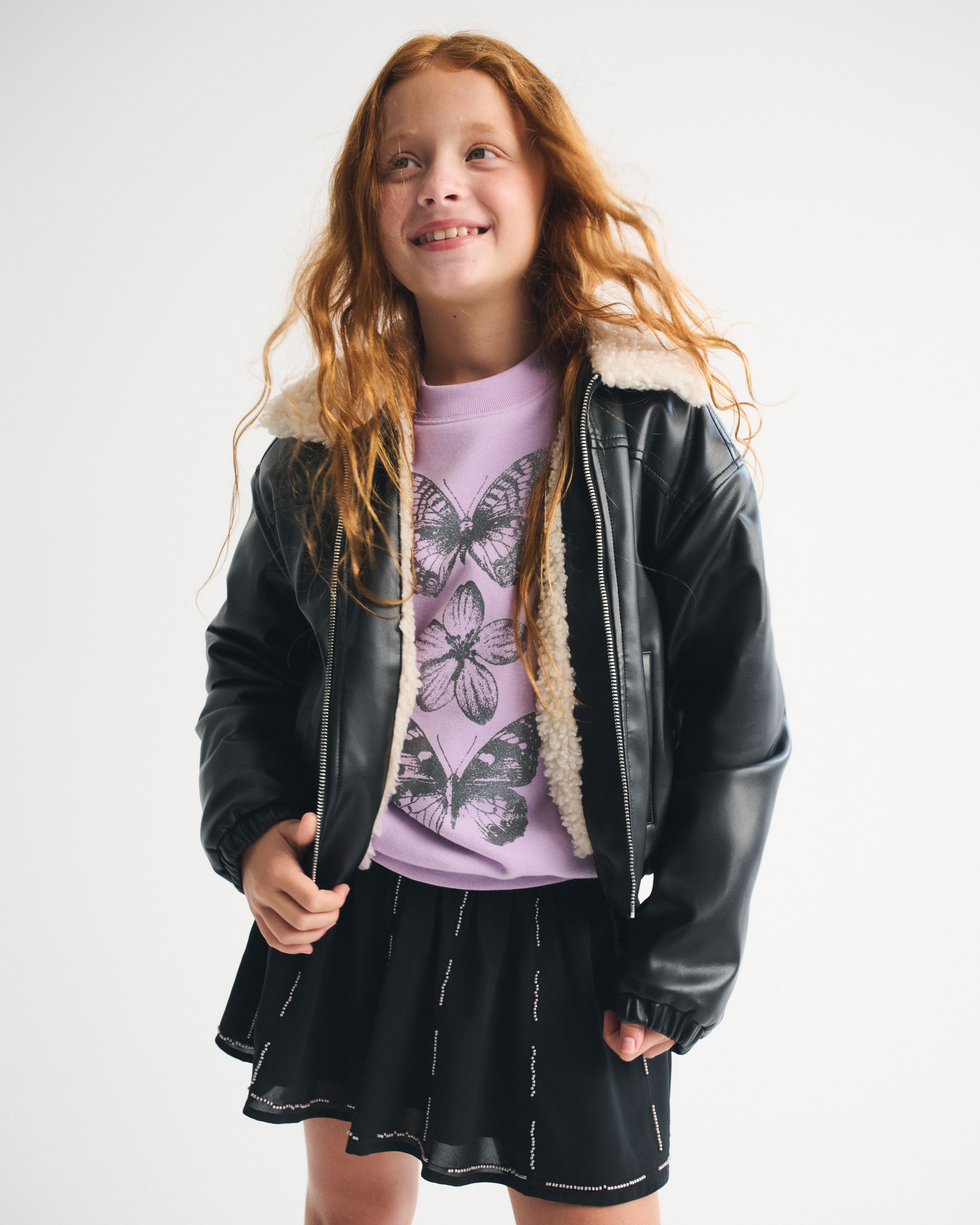 Abercrombie & Fitch Kids' Beaded Micro Mini Skort In Black